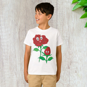 Glada röda ros karaktärer t shirt