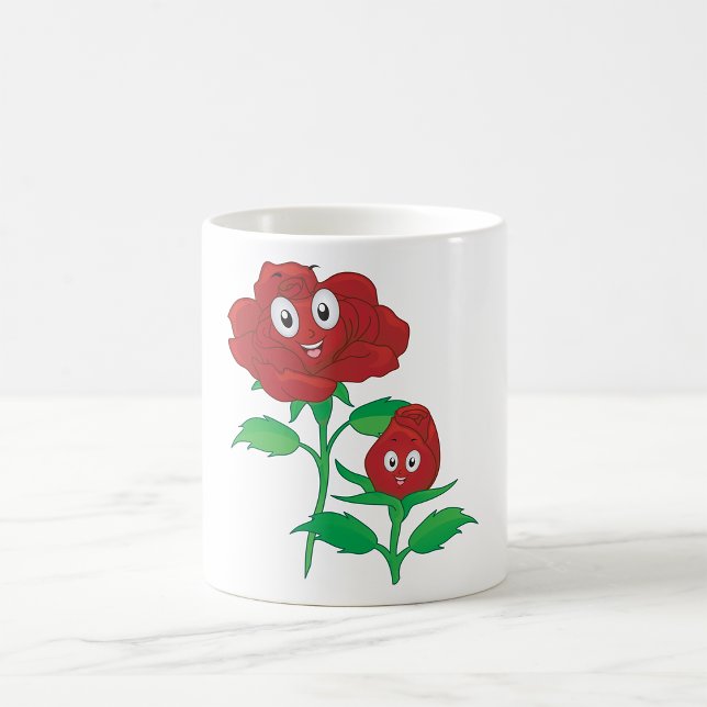 Glada röda rosfigurer kaffemugg (Skapare uppladdad)