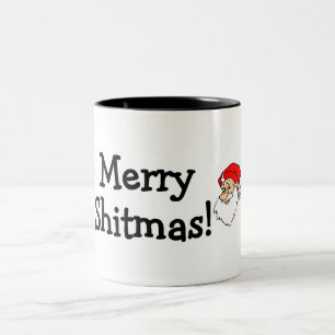 Glada Shitmas Santa Två-Tonad Mugg
