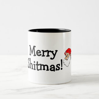 Glada Shitmas Santa Två-Tonad Mugg
