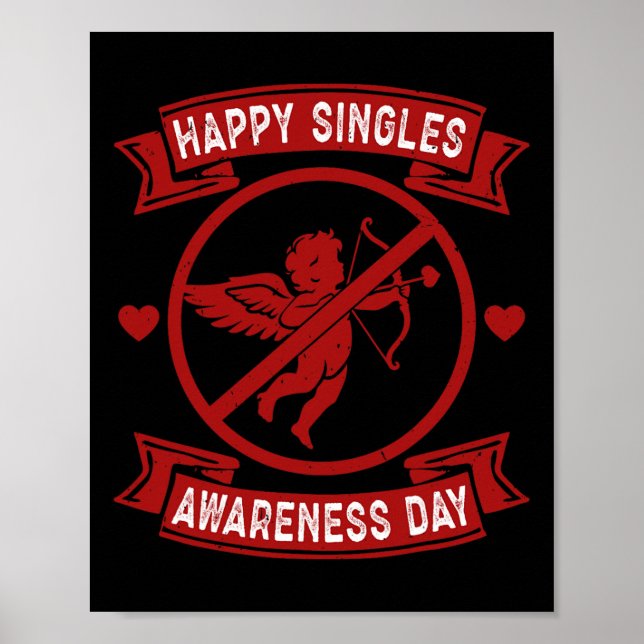 Glada singeldagen Anti Cupid Anti Valent Poster (Framsidan)