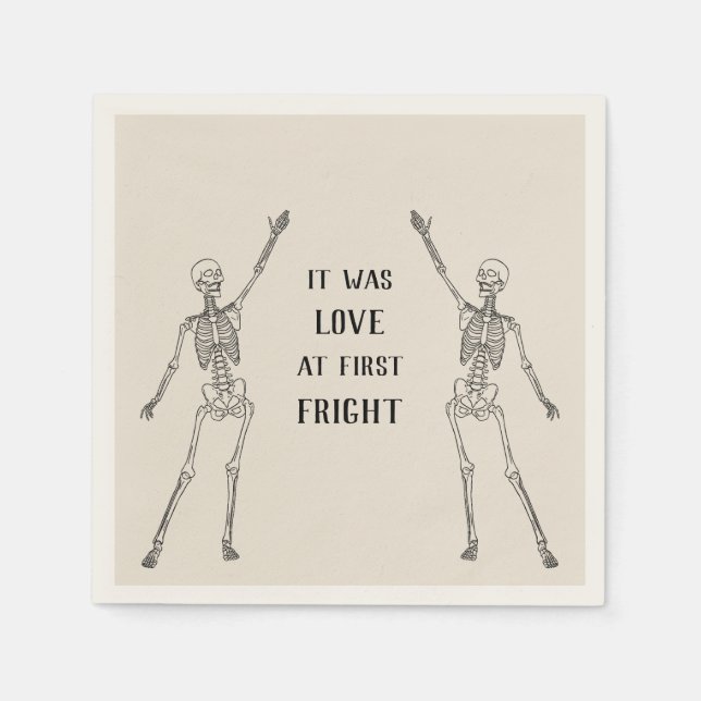 Glada Skelettets Förlovningsfest Pappersservett (Framsidan)