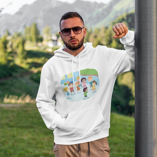 Glada skolbarn som leker tillsammans hoodie (Skapare uppladdad)