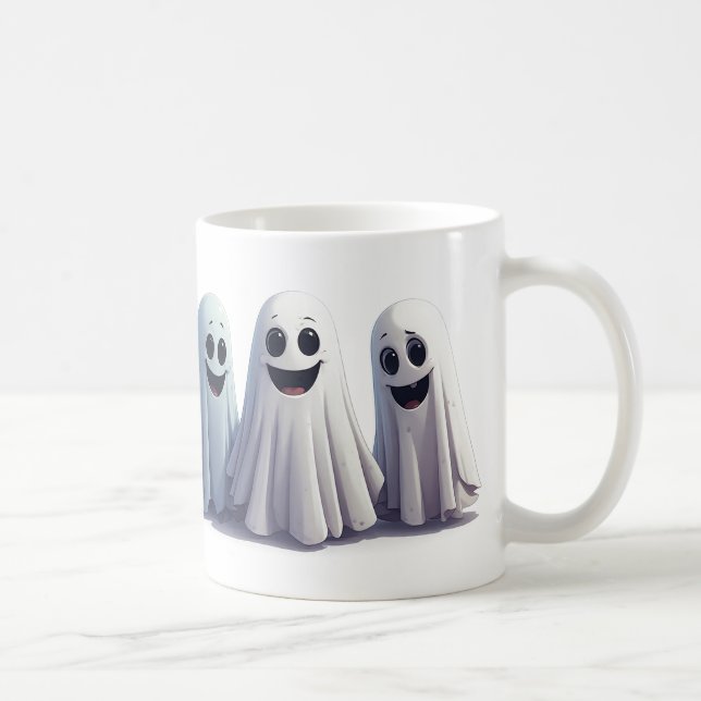 Glada små spökvänner Halloweenfirande ✨ Kaffemugg (Höger)