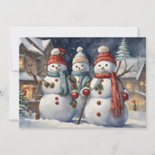 Glada Snömannen Julfirande Julkort