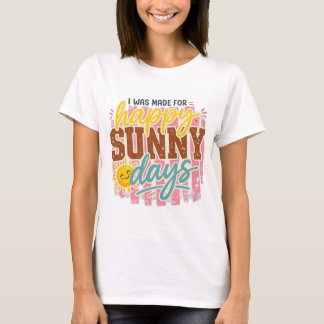 Glada Soliga Dagars Tröja, Retro Sommar Känsla T-S T Shirt