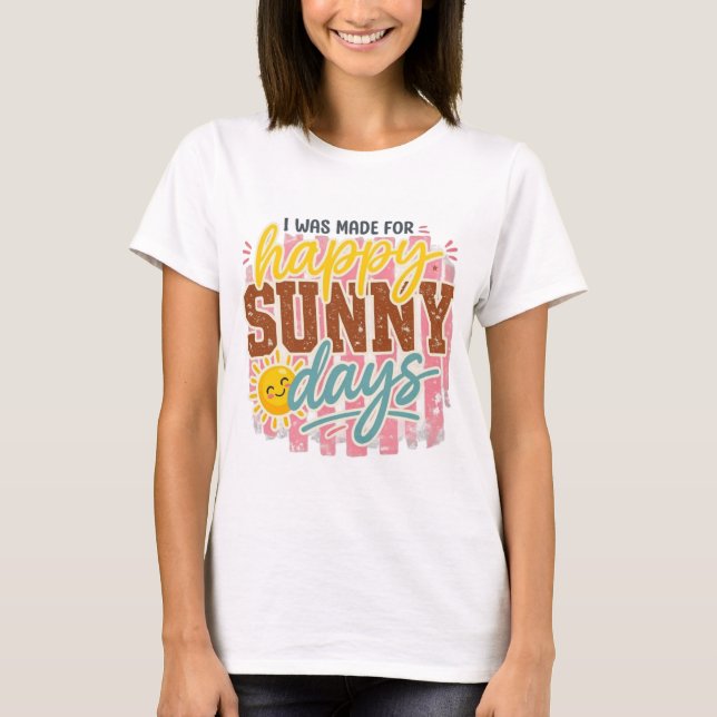 Glada Soliga Dagars Tröja, Retro Sommar Känsla T-S T Shirt (Framsida)