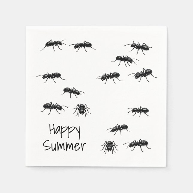Glada sommar svarta myror pappersservett (Framsidan)
