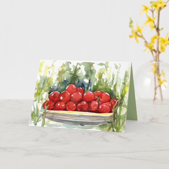 Glada Sommärkörsbärstomater Trädgårdsgrönsak  Kort (Gul blomma)
