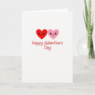Glada söta hjärtans Galentines dag-kort Kort