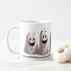 Glada spök trio tillsammans för Halloween-skul 😋 Kaffemugg