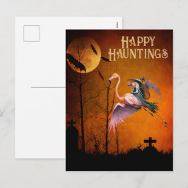 Glada spökande roliga Halloween-hälsning Helg Vykort