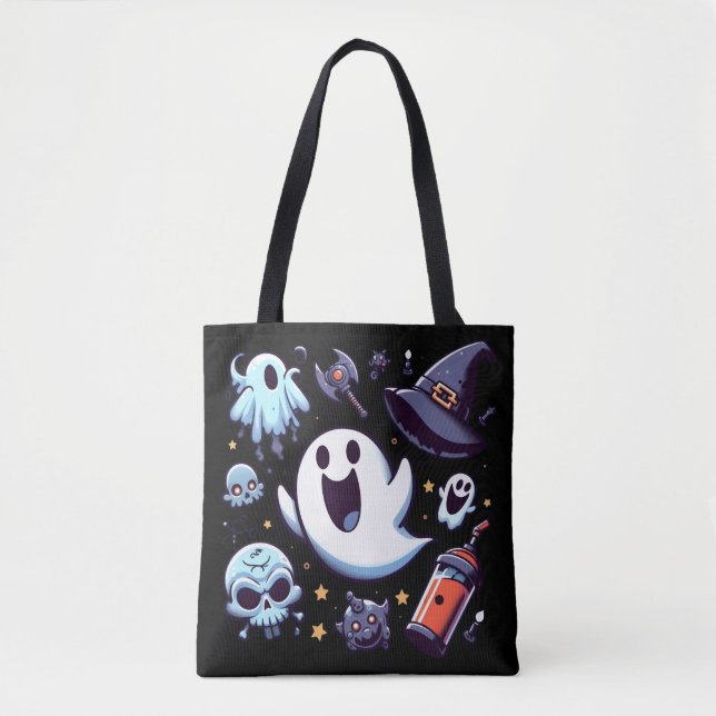 Glada spöken & kusligt rolig Halloween Tygkasse (Framsida)