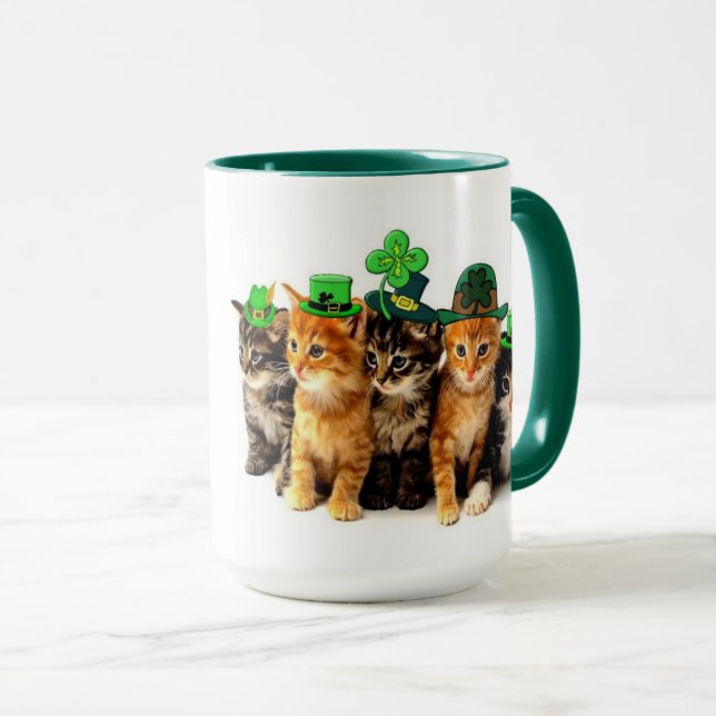 Glada St. Patricks dag-katter Mugg (Framsida höger)