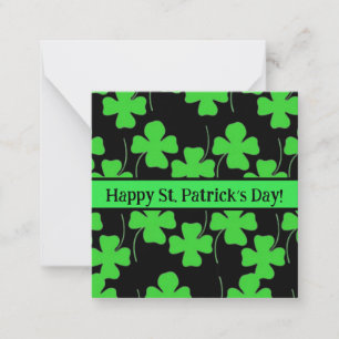 Glada st Patrick's day-kort, söta, fynda! Notera Anteckningskort