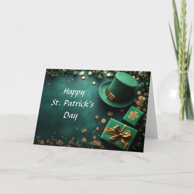 Glada St. Patrick's Day-önskningar Helgkort (Framsida)