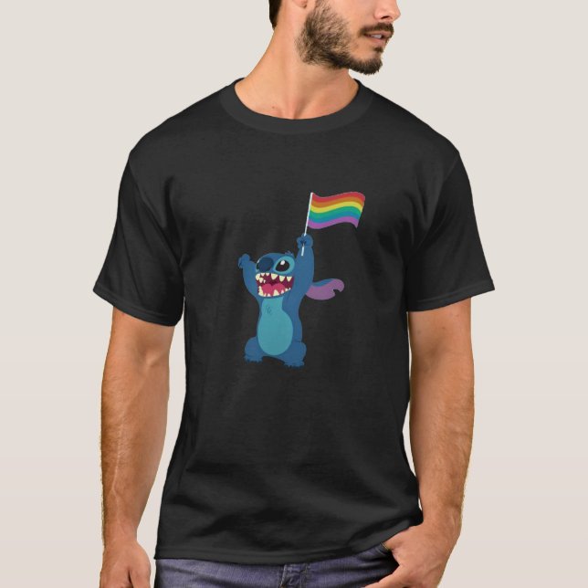 Glada Stitch Söt Tecknad Film T Shirt (Framsida)