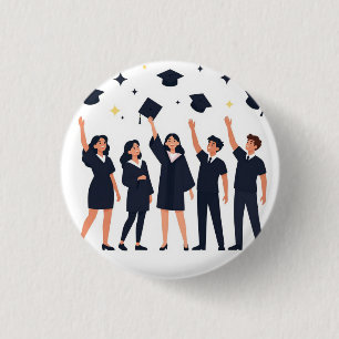Glada studenter firar med att kasta mössor knapp