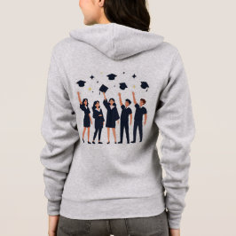 Glada studenter som firar med att kasta mössor t shirt