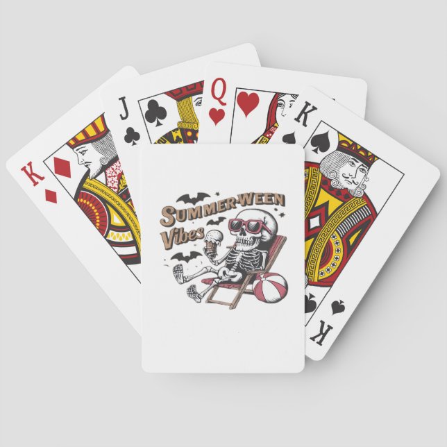 Glada Sumerween-vibbar Skelett Glass Sommar Ha Casinokort (Baksidan)