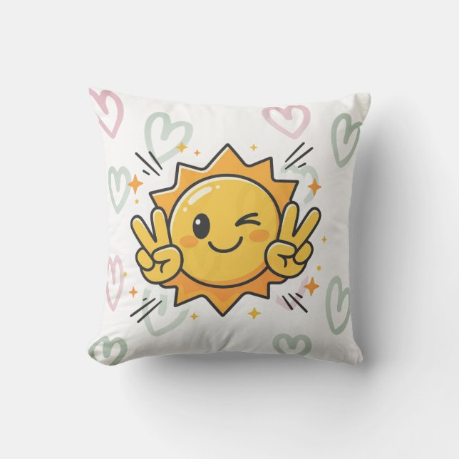 Glada Sunshine Baby Kastkuddar Kudde (Framsida)