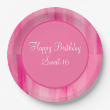 Glada Sweet 16 Rosa Personliga Tallrikar