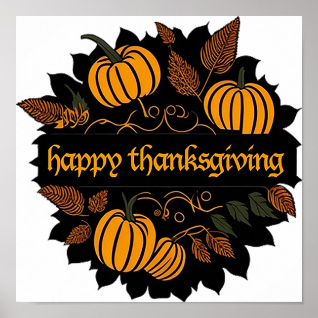 Glada Thanksgivinghälsningar Poster (Framsidan)
