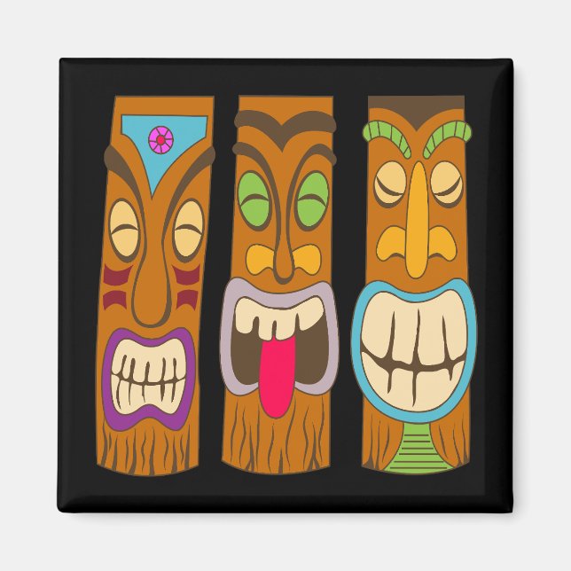 Glada Tiki-statyer, Roliga Svarta Magnet (Framsidan)