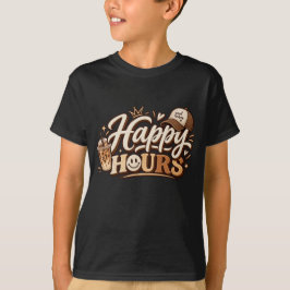 Glada Timmar | Vintage Brun och Kräm Typografi T Shirt