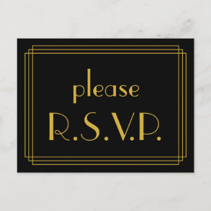 Glada tjugotalets utseende RSVP vykort
