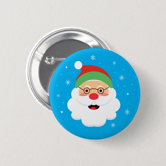 Glada Tomte Charm | Illustrerad Tomteknapp Knapp (Framsida & baksida)