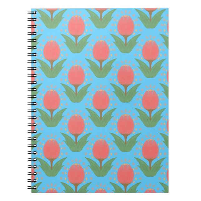 Glada Tulpaner Spiral Foto Anteckningsbok (Framsidan)