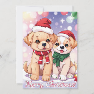 Glada valpar med julstämning jul julkort