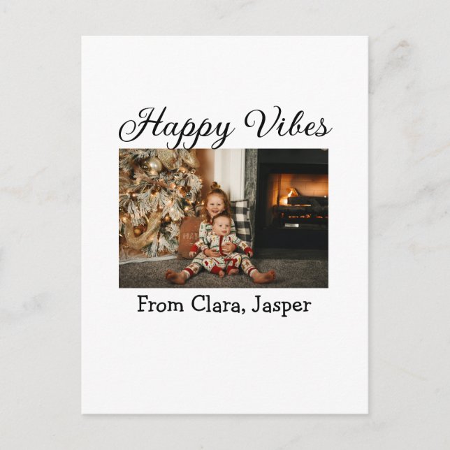 Glada vibbar barn familj jul foto inbjudan (Framsida)