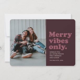 Glada vibbar endast rolig retro semesters fotokort julkort