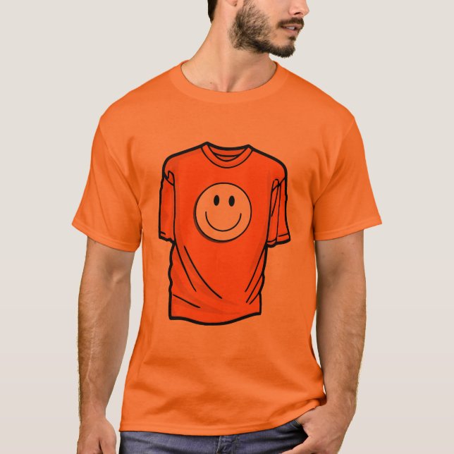 Glada Vibrationer Endast – Klassisk Smiley Face T- T Shirt (Framsida)