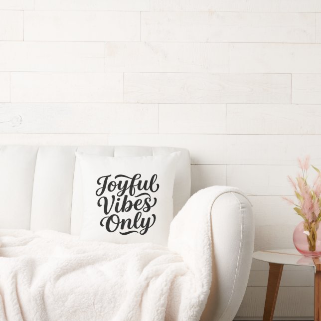 Glada Vibrationer Typografi Kudde (Soffa)