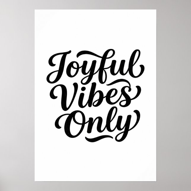Glada Vibrationer Typografi Poster (Framsidan)