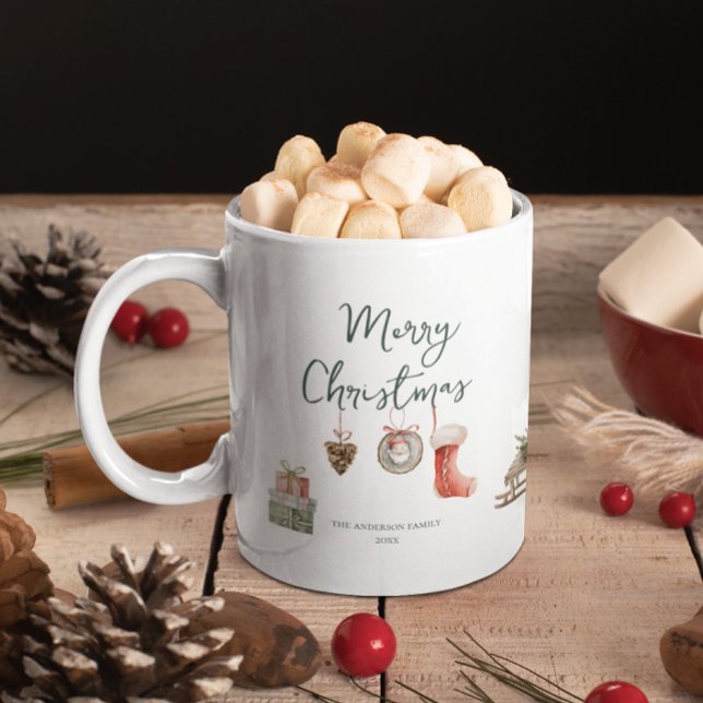 Glada vinterögonblick | Monogram jul Kaffemugg (Skapare uppladdad)