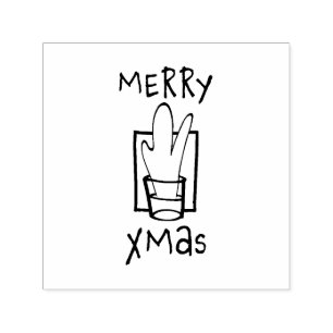 Glada Xmas Shotar Självfärgande Stämpel