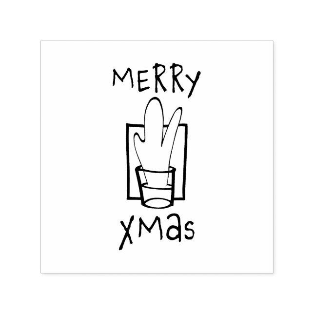 Glada Xmas Shotar Självfärgande Stämpel (Design)