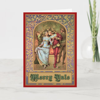 Glada Yule - medeltida vintage Helgkort