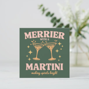 Gladare med en Martini Jul Cocktail Högtid  Julkort