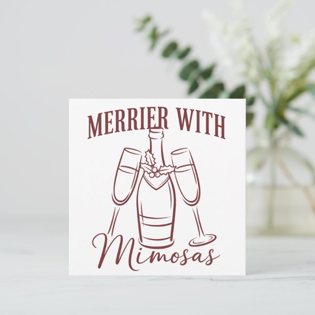 Gladare med Mimosas jul Prosecco vin fest Julkort (Stående Fram)