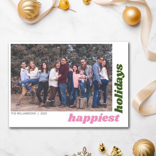 Gladast jul Familjefoto Färgglad jul Julkort (Skapare uppladdad)