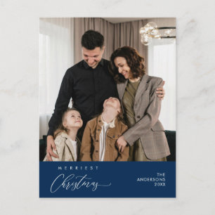 Gladast jul familjefoto Lycka hälsning Vykort