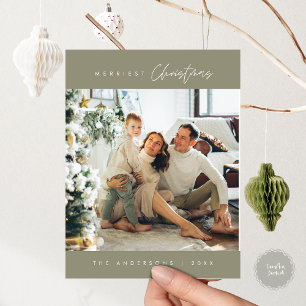 Gladast jul familjefoto, Modern Eukalyptus Vykort
