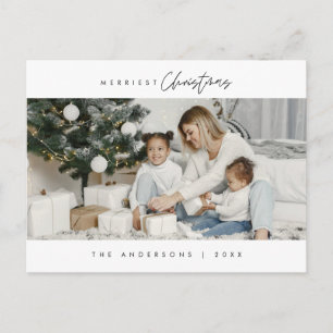 Gladast jul familjefoto, modern minimalism vykort