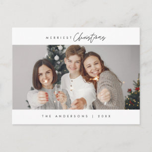 Gladast jul familjefoto, modern minimalism vykort