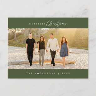 Gladast jul familjefoto, modern minimalistisk vykort
